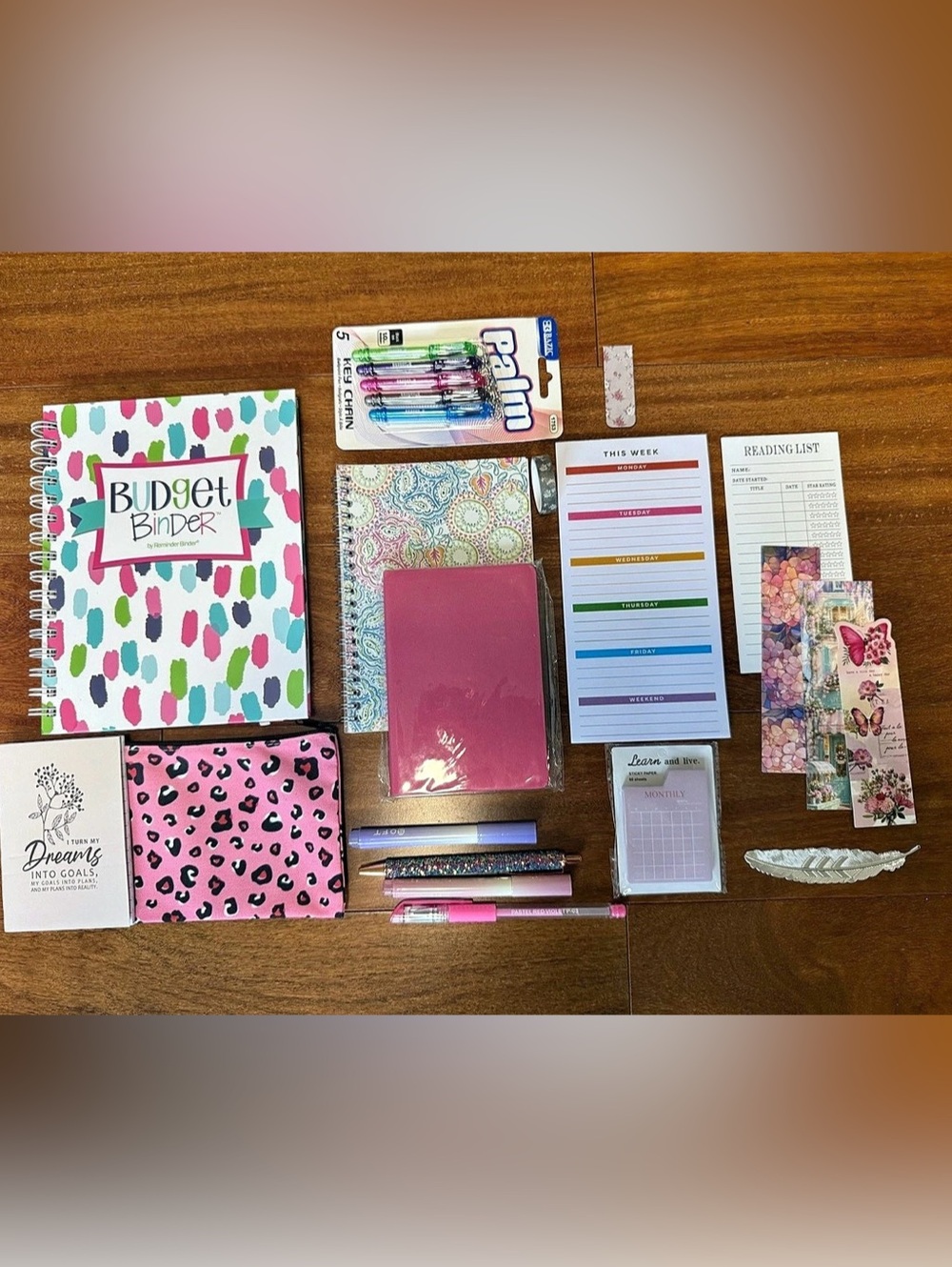 Colorful Budget Binder and Planner Stationery Bundle